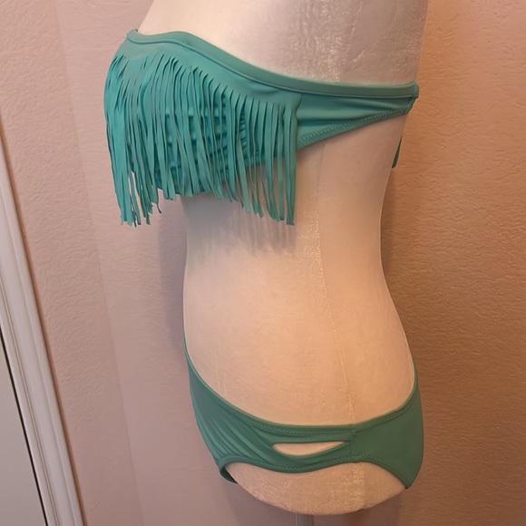 Cute Sea-Foam Green Fringe Bikini - Picture 7 of 8